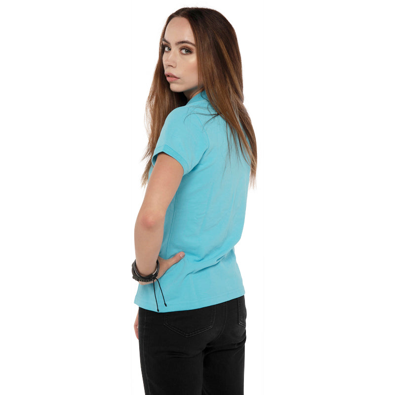The Elegant Polo in Turquoise-Polo T Shirt-ElegantFemme