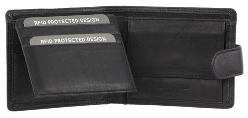 Milleni Men's Leather Tab Wallet (C10540BLK)-Men's Wallet-ElegantFemme