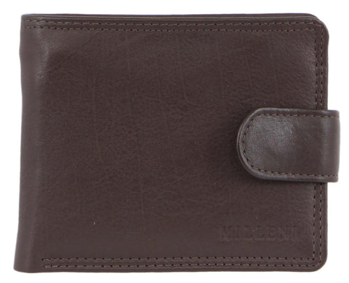 Milleni Men's Leather Tab Wallet (C10540BRN)-Men's Wallet-ElegantFemme