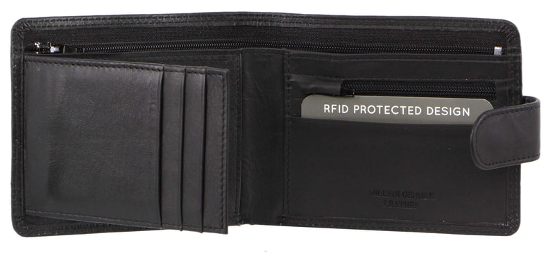 Milleni Men's Leather Tab Wallet (C10541BLK)-Men's Wallet-ElegantFemme