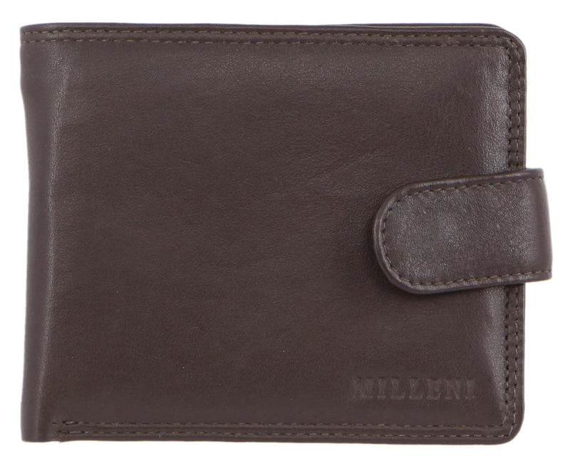 Milleni Men's Leather Tab Wallet (C10541BRN)-Men's Wallet-ElegantFemme
