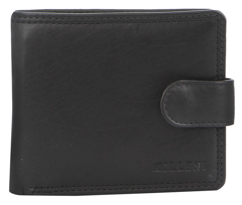 Milleni Men's Leather Bi-Fold Wallet (C5130BLK)-Men's Wallet-ElegantFemme