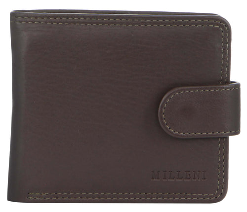 Milleni Men's Leather Bi-Fold Wallet (C5130BRN)-Men's Wallet-ElegantFemme