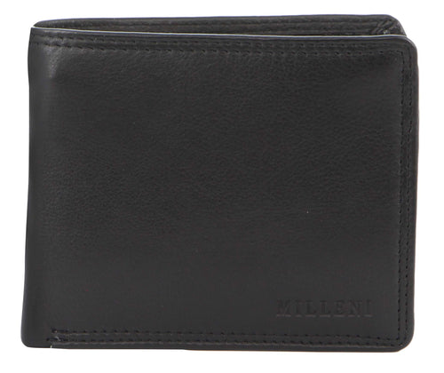 Milleni Men's Leather Slimline Wallet (C5131BLK)-Men's Wallet-ElegantFemme
