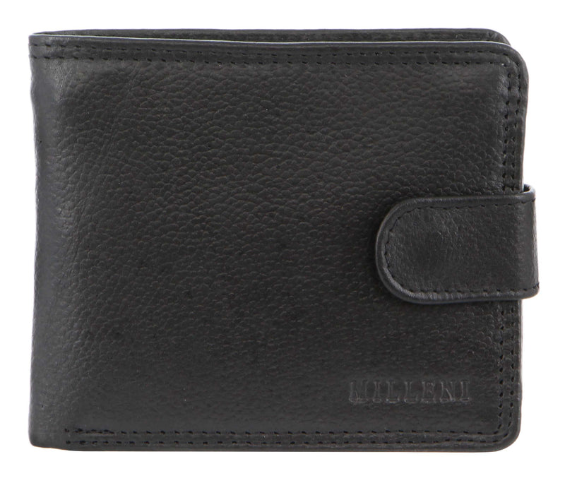 Milleni Men's Leather Tab Wallet (C8875BLK)-Men's Wallet-ElegantFemme