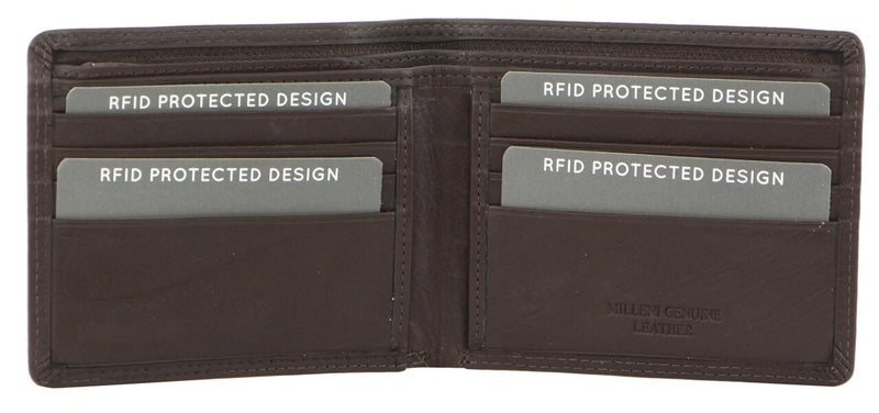 Milleni Men's Leather Slimline Wallet (C5131BRN)-Men's Wallet-ElegantFemme