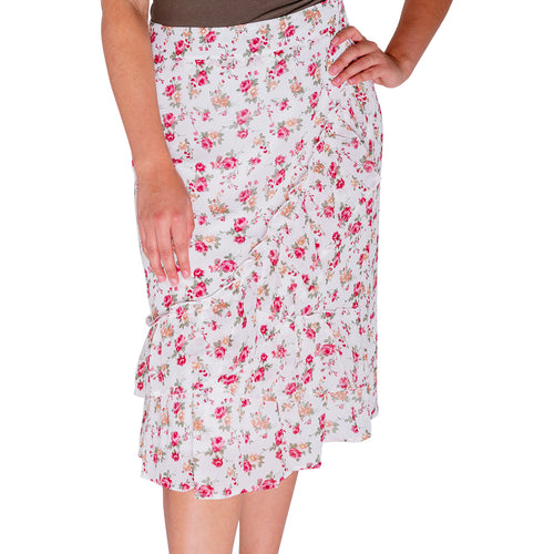 The Marley Floral Wrap Skirt - Rose-Skirt-ElegantFemme