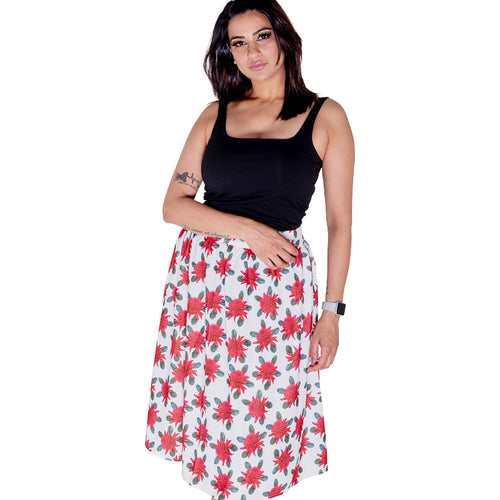 Waratah - Floral Print Skirt-Skirt-ElegantFemme