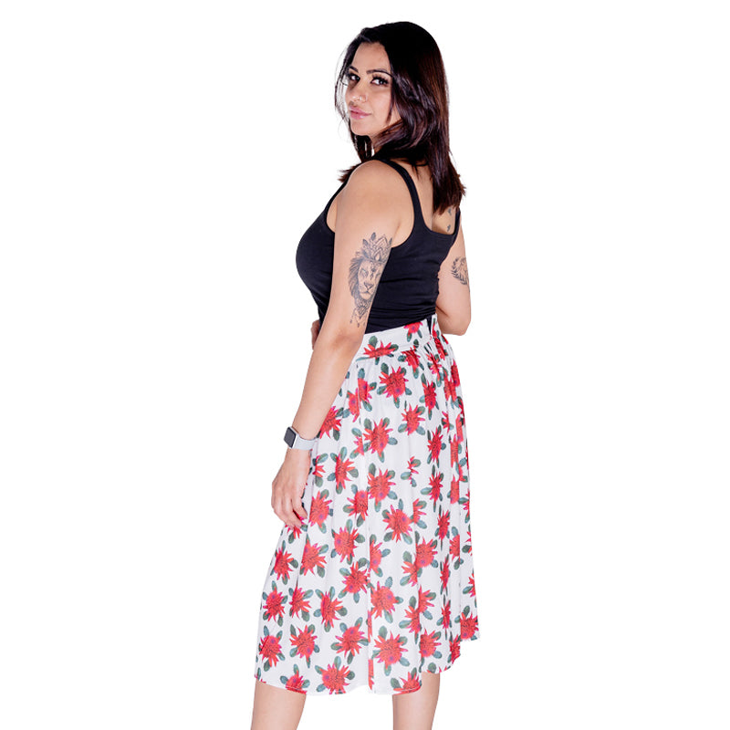 Waratah - Floral Print Skirt-Skirt-ElegantFemme