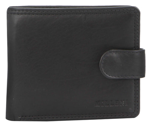 Milleni Mens Leather Tab Wallet with central flap (LWC529BLK)-Men's Wallet-ElegantFemme