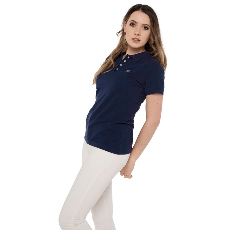 The Elegant Polo in Navy Blue-Polo T Shirt-ElegantFemme