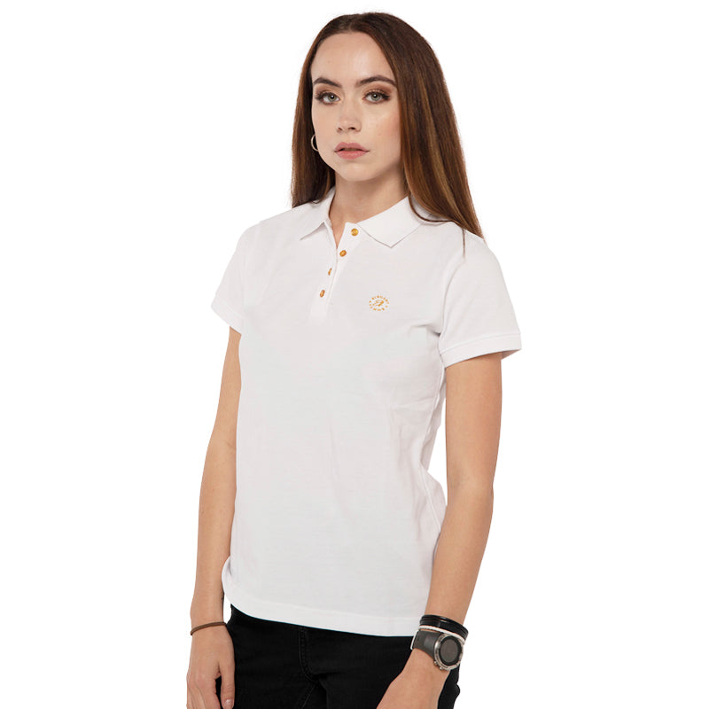 The Elegant Polo in White-Polo T Shirt-ElegantFemme