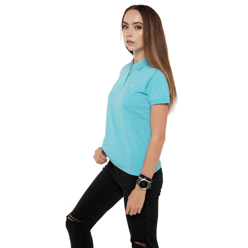 The Elegant Polo in Turquoise-Polo T Shirt-ElegantFemme