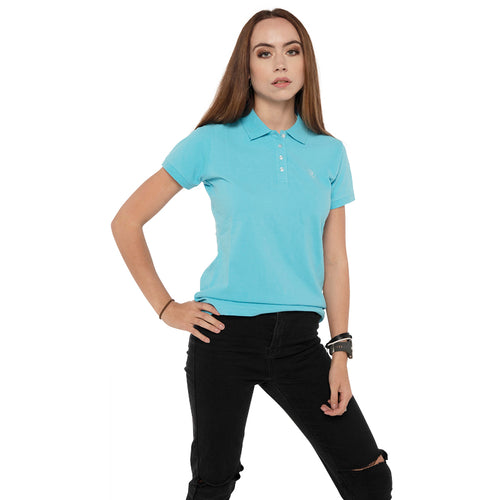 The Elegant Polo in Turquoise-Polo T Shirt-ElegantFemme