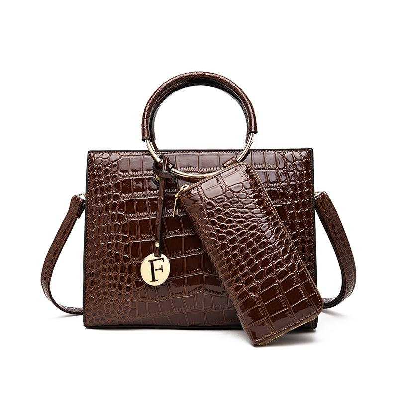 Francis - Handbag Set of 2 - Brown-Handbag Set-ElegantFemme