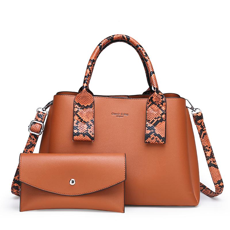 The Madeline Set of 2 - Brown-Handbag Set-ElegantFemme