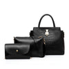 The Onassis 3 Bag Set in Black-Handbag Set-ElegantFemme