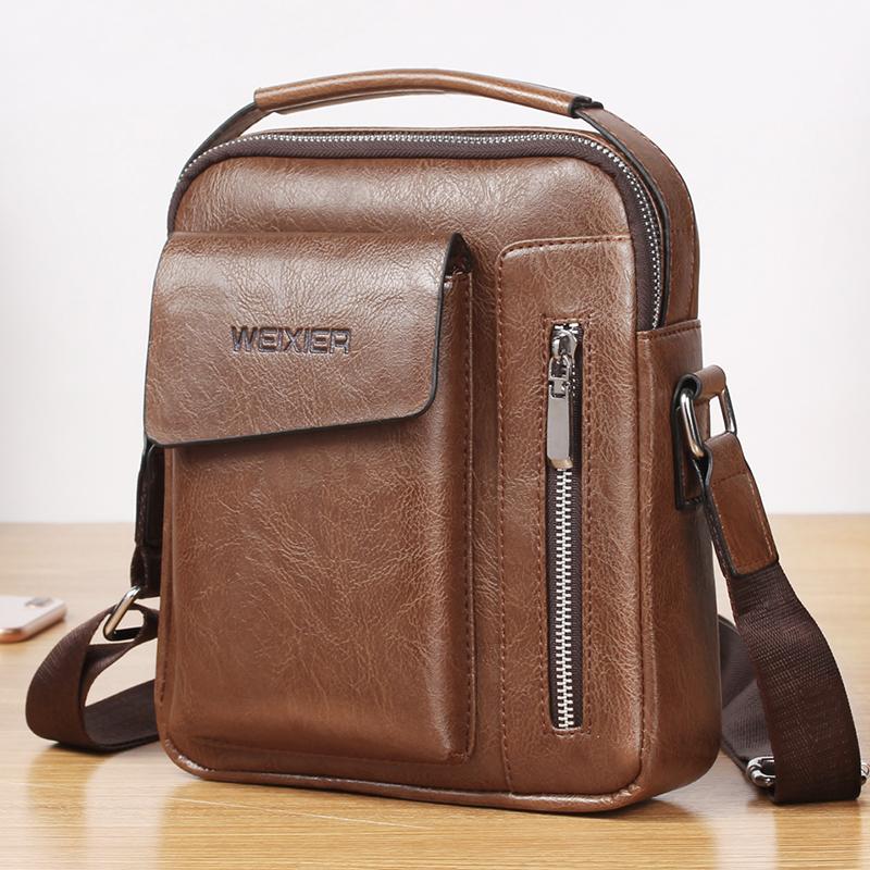 Men’s Shoulder Bag - Brown (8602)-Men's Shoulder Bag-ElegantFemme