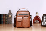 Men’s Shoulder Bag - Chestnut (8633)-Men's Shoulder Bag-ElegantFemme