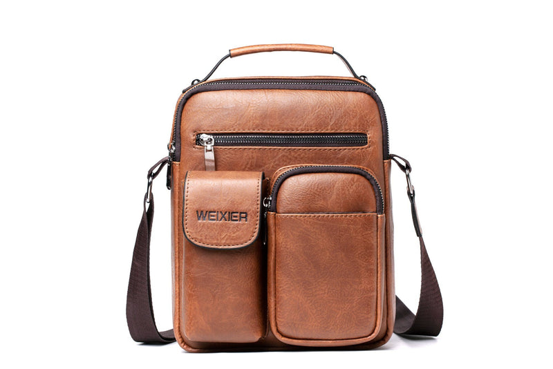 Men’s Shoulder Bag - Chestnut (8633)-Men's Shoulder Bag-ElegantFemme