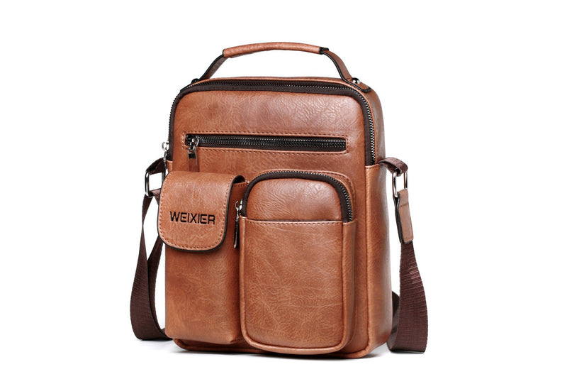 Men’s Shoulder Bag - Chestnut (8633)-Men's Shoulder Bag-ElegantFemme