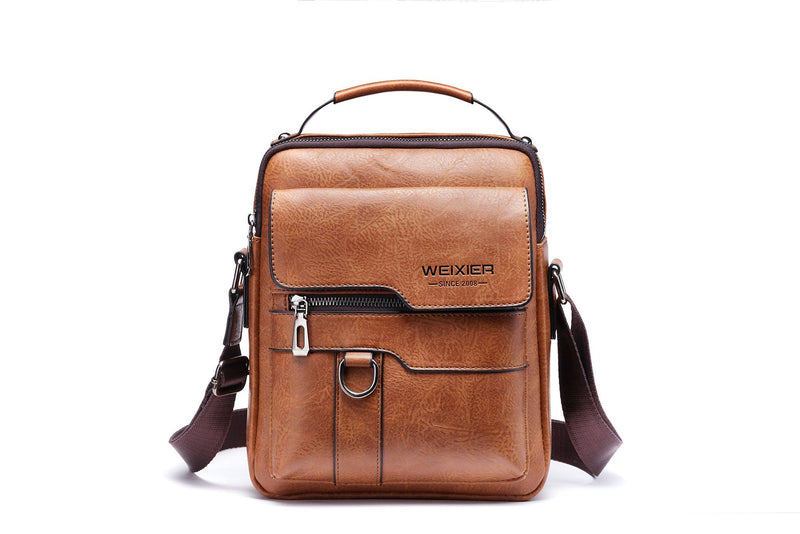 Men’s Shoulder/Satchel Bag - Chestnut (8642)-Men's Shoulder Bag-ElegantFemme