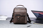 Men’s Shoulder/Satchel Bag - Cognac (8642)-Men's Shoulder Bag-ElegantFemme