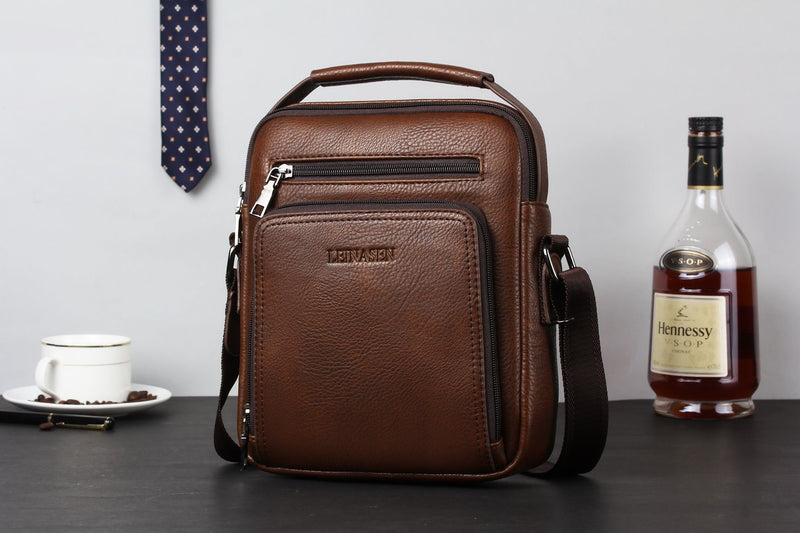 Men’s Travel Shoulder Bag - Brown (18062)-Men's Shoulder Bag-ElegantFemme