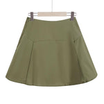 The Keira Cotton Mini Skirt - Green-Skirt-ElegantFemme