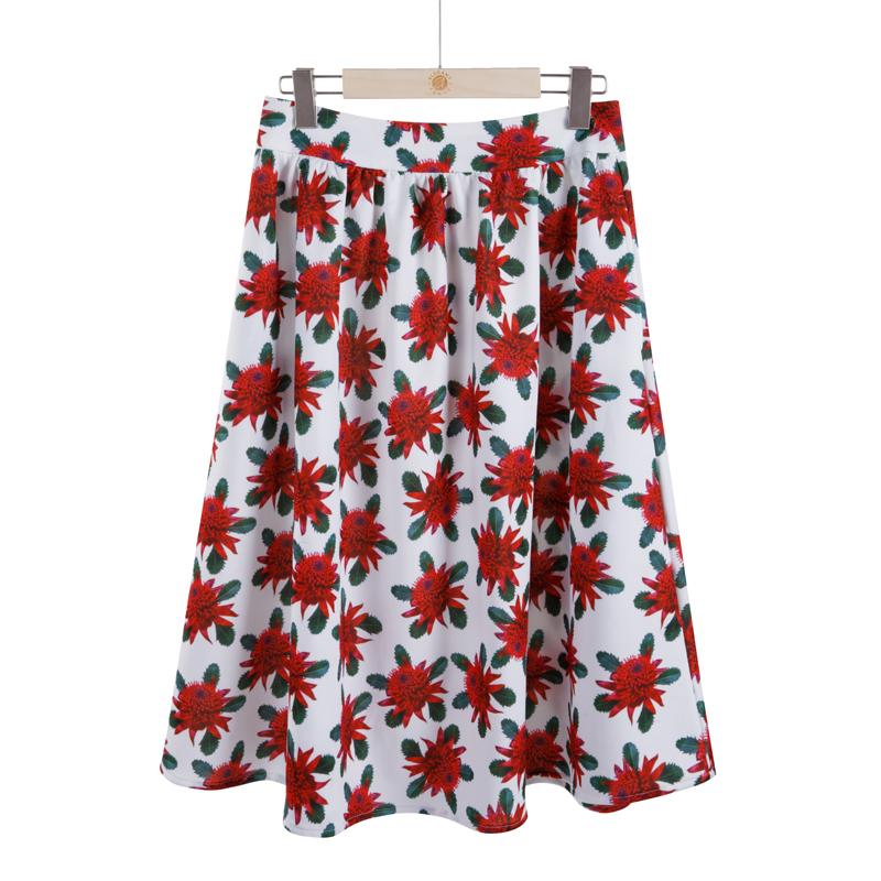 Waratah - Floral Print Skirt-Skirt-ElegantFemme