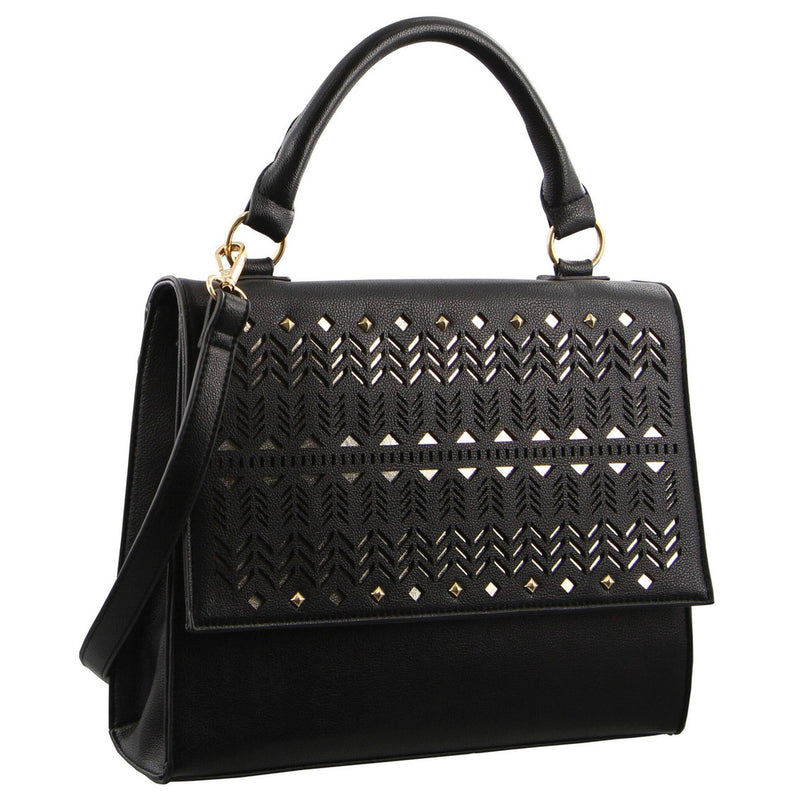 MILLENI TOTE HANDBAG WITH PERFORATED DESIGN (NC2674)-Tote Bag-ElegantFemme