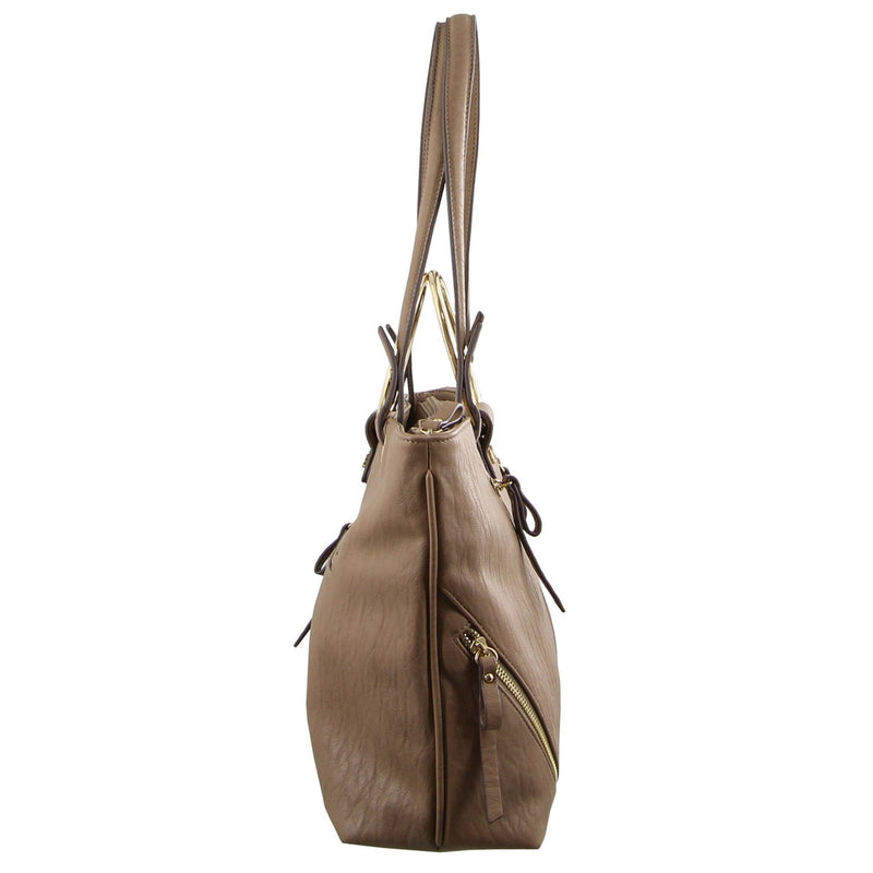 MILLENI TOTE HANDBAG WITH METAL HANDLES (NC2724)-Handbag-ElegantFemme