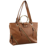 MILLENI TOTE HANDBAG WITH METAL HANDLES (NC2724)-Handbag-ElegantFemme